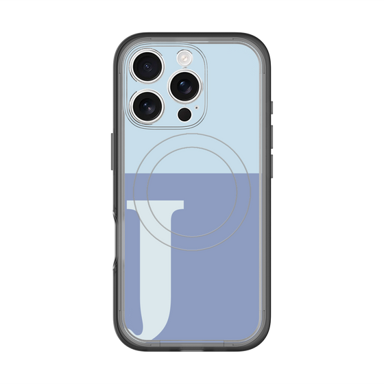 スリムプロテクションプレミアムケース with MagSafe［ オリジナル - initial two tone - J blue ］