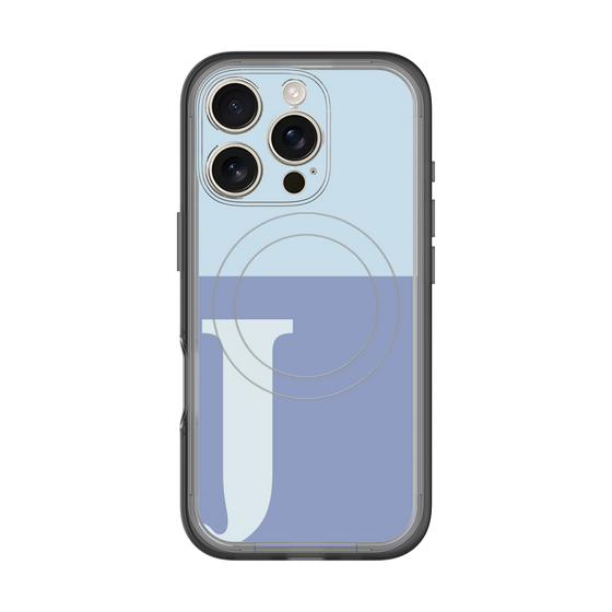 スリムプロテクションプレミアムケース with MagSafe［ オリジナル - initial two tone - J blue ］