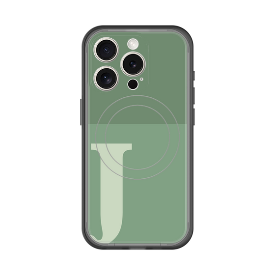 スリムプロテクションプレミアムケース with MagSafe［ オリジナル - initial two tone - J green ］