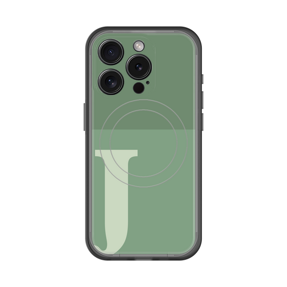 スリムプロテクションプレミアムケース with MagSafe［ オリジナル - initial two tone - J green ］
