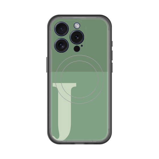 スリムプロテクションプレミアムケース with MagSafe［ オリジナル - initial two tone - J green ］