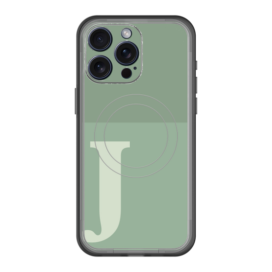 スリムプロテクションプレミアムケース with MagSafe［ オリジナル - initial two tone - J green ］