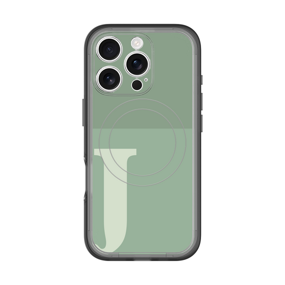 スリムプロテクションプレミアムケース with MagSafe［ オリジナル - initial two tone - J green ］