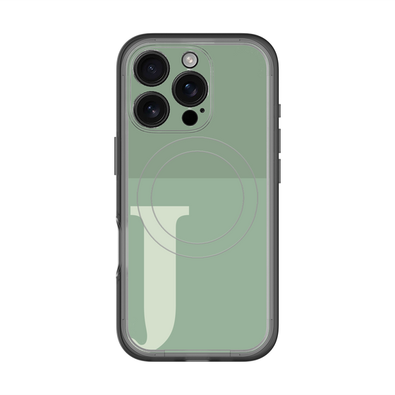 スリムプロテクションプレミアムケース with MagSafe［ オリジナル - initial two tone - J green ］