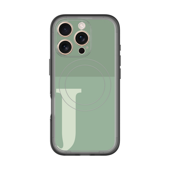 スリムプロテクションプレミアムケース with MagSafe［ オリジナル - initial two tone - J green ］