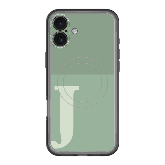 スリムプロテクションプレミアムケース with MagSafe［ オリジナル - initial two tone - J green ］
