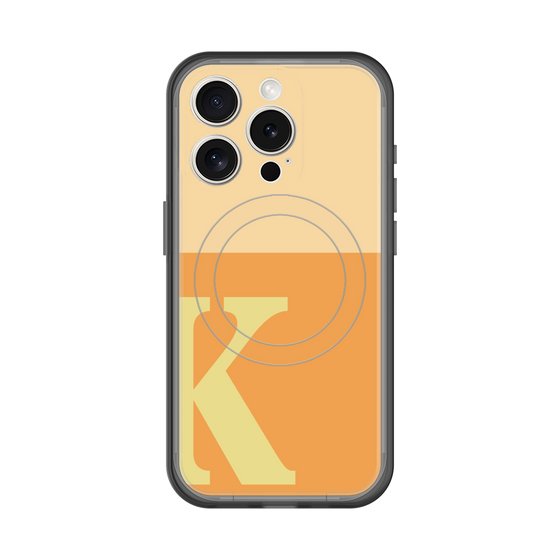 スリムプロテクションプレミアムケース with MagSafe［ オリジナル - initial two tone - K orange ］