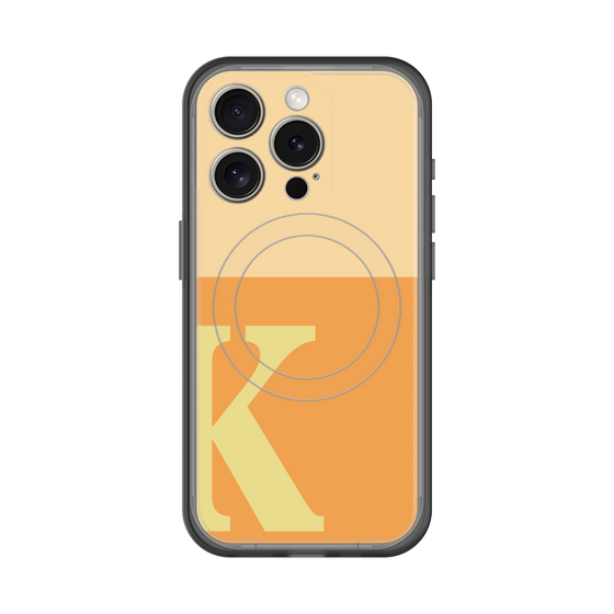 スリムプロテクションプレミアムケース with MagSafe［ オリジナル - initial two tone - K orange ］
