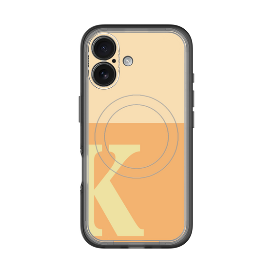 スリムプロテクションプレミアムケース with MagSafe［ オリジナル - initial two tone - K orange ］