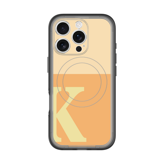スリムプロテクションプレミアムケース with MagSafe［ オリジナル - initial two tone - K orange ］
