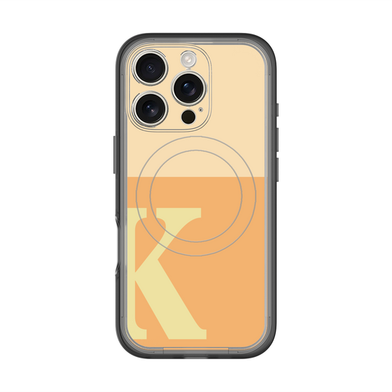 スリムプロテクションプレミアムケース with MagSafe［ オリジナル - initial two tone - K orange ］