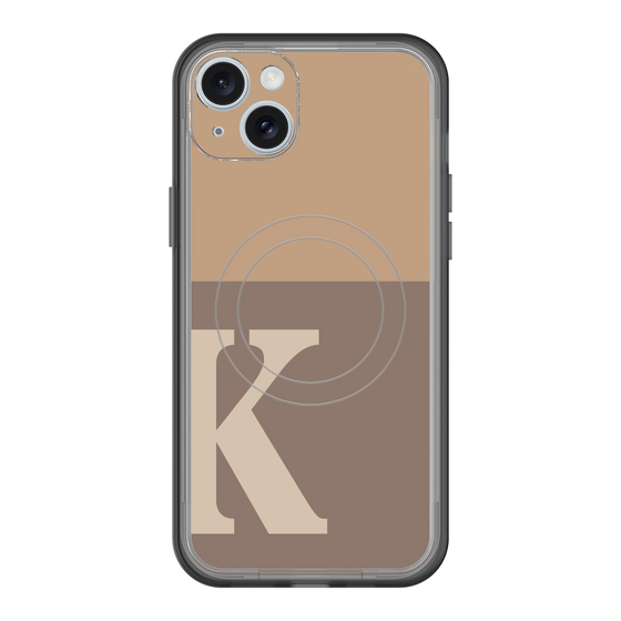 スリムプロテクションプレミアムケース with MagSafe［ オリジナル - initial two tone - K brown ］