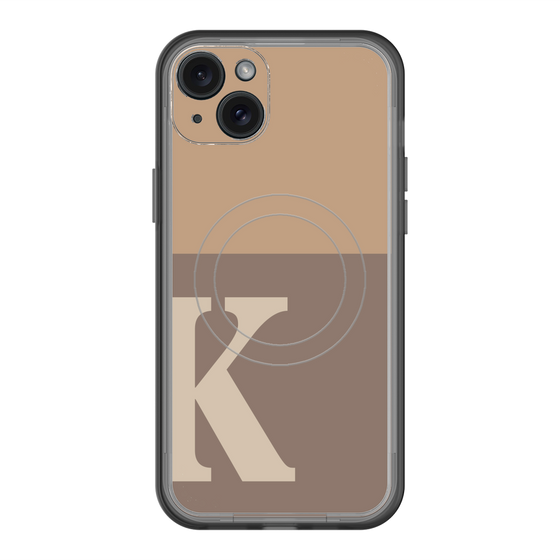 スリムプロテクションプレミアムケース with MagSafe［ オリジナル - initial two tone - K brown ］