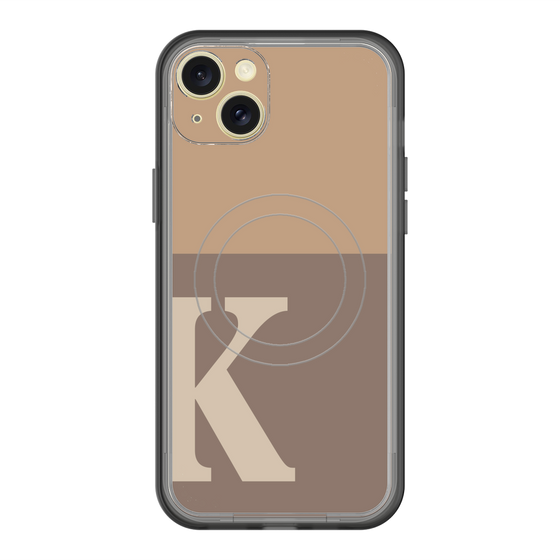 スリムプロテクションプレミアムケース with MagSafe［ オリジナル - initial two tone - K brown ］