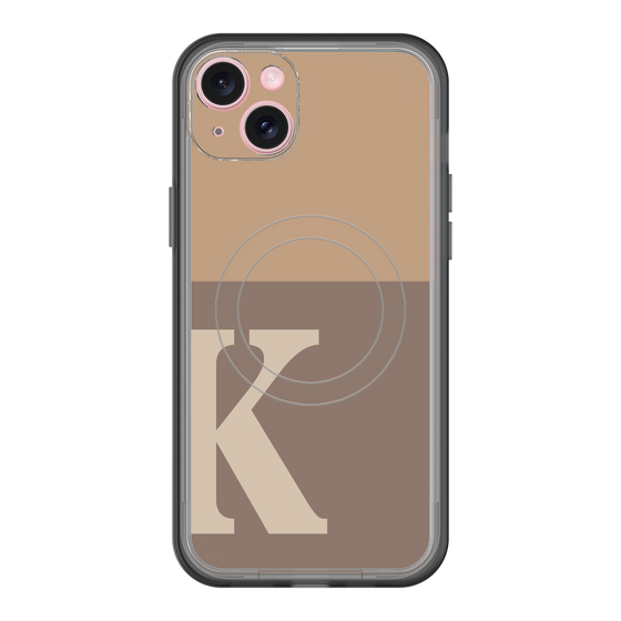 スリムプロテクションプレミアムケース with MagSafe［ オリジナル - initial two tone - K brown ］