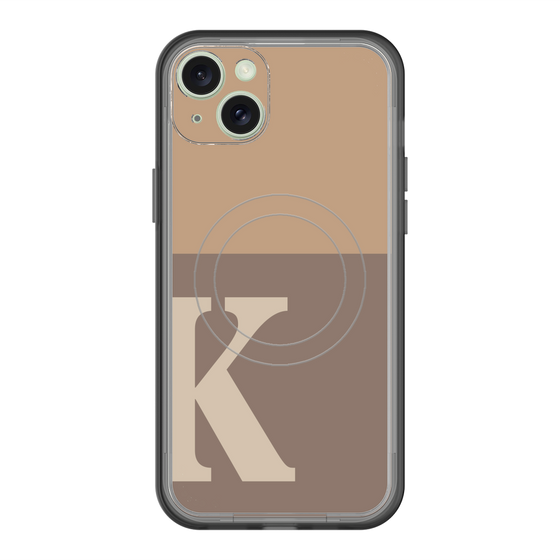 スリムプロテクションプレミアムケース with MagSafe［ オリジナル - initial two tone - K brown ］
