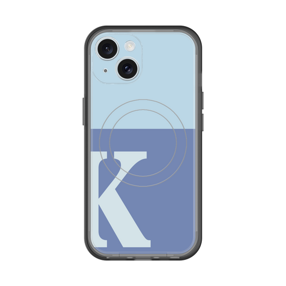 スリムプロテクションプレミアムケース with MagSafe［ オリジナル - initial two tone - K blue ］