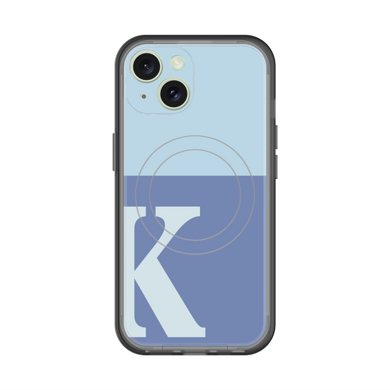 スリムプロテクションプレミアムケース with MagSafe［ オリジナル - initial two tone - K blue ］