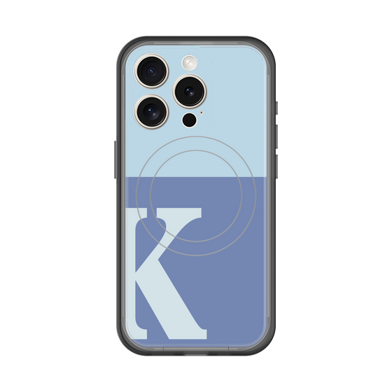 スリムプロテクションプレミアムケース with MagSafe［ オリジナル - initial two tone - K blue ］