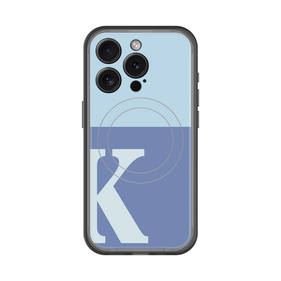 スリムプロテクションプレミアムケース with MagSafe［ オリジナル - initial two tone - K blue ］