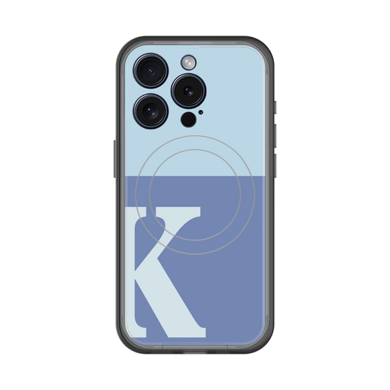 スリムプロテクションプレミアムケース with MagSafe［ オリジナル - initial two tone - K blue ］