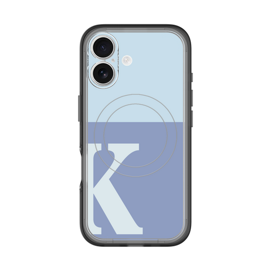 スリムプロテクションプレミアムケース with MagSafe［ オリジナル - initial two tone - K blue ］