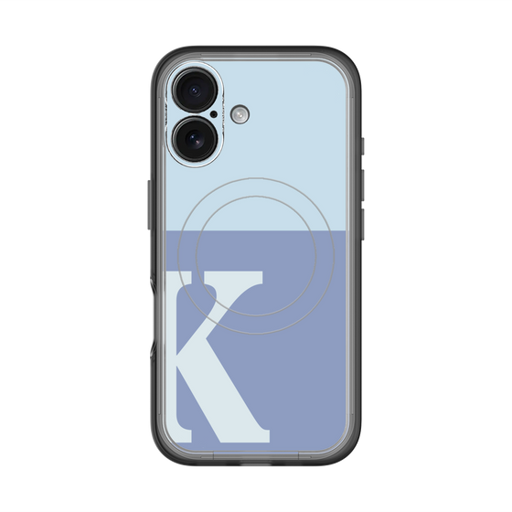 スリムプロテクションプレミアムケース with MagSafe［ オリジナル - initial two tone - K blue ］