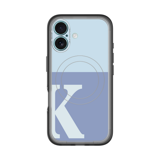 スリムプロテクションプレミアムケース with MagSafe［ オリジナル - initial two tone - K blue ］
