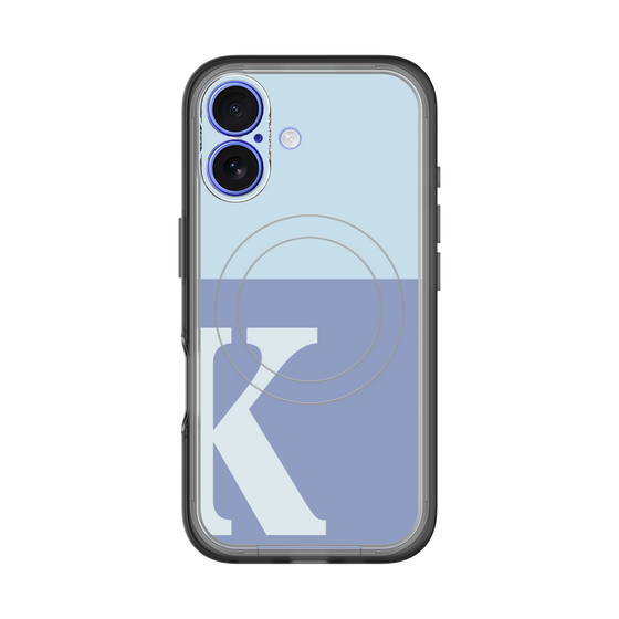 スリムプロテクションプレミアムケース with MagSafe［ オリジナル - initial two tone - K blue ］