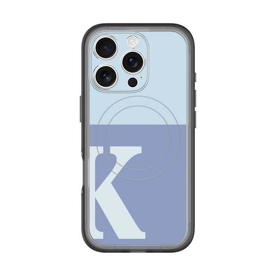 スリムプロテクションプレミアムケース with MagSafe［ オリジナル - initial two tone - K blue ］