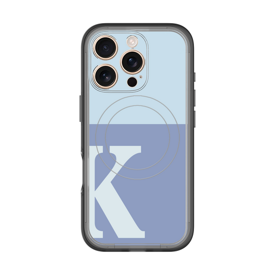 スリムプロテクションプレミアムケース with MagSafe［ オリジナル - initial two tone - K blue ］