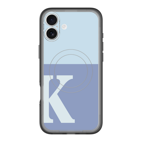 スリムプロテクションプレミアムケース with MagSafe［ オリジナル - initial two tone - K blue ］