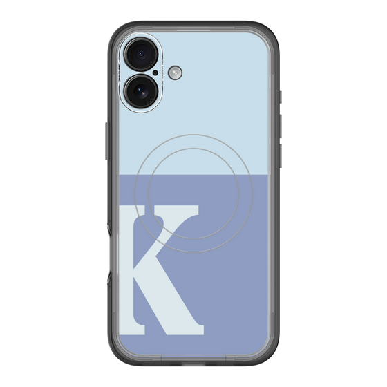 スリムプロテクションプレミアムケース with MagSafe［ オリジナル - initial two tone - K blue ］
