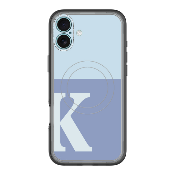 スリムプロテクションプレミアムケース with MagSafe［ オリジナル - initial two tone - K blue ］