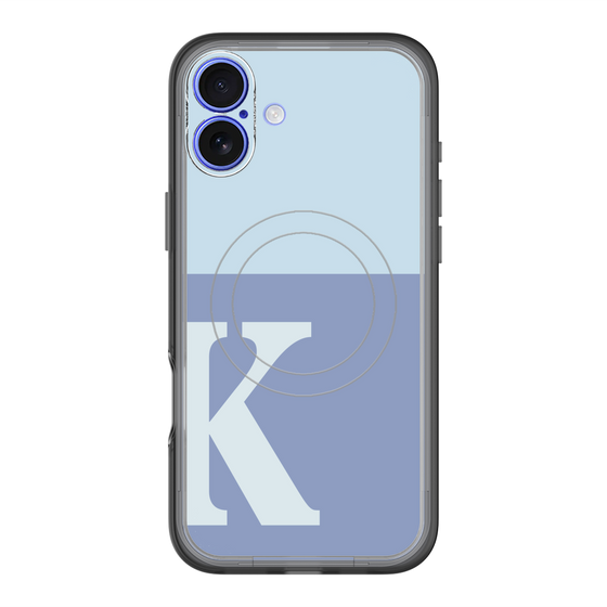 スリムプロテクションプレミアムケース with MagSafe［ オリジナル - initial two tone - K blue ］