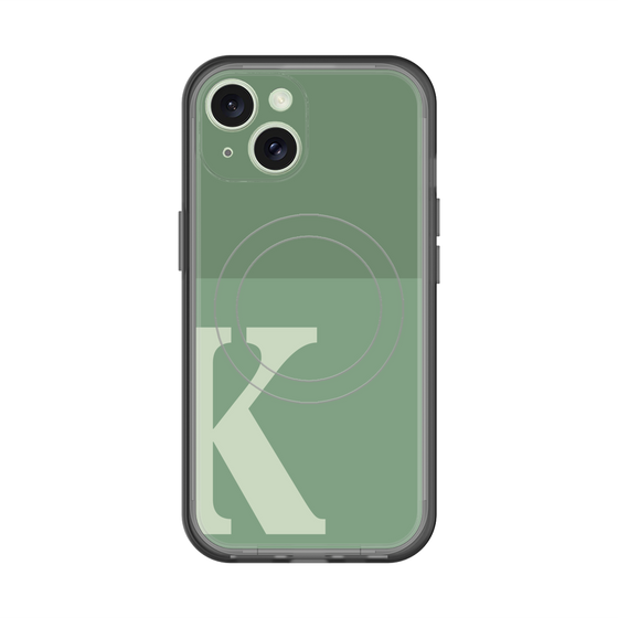 スリムプロテクションプレミアムケース with MagSafe［ オリジナル - initial two tone - K green ］