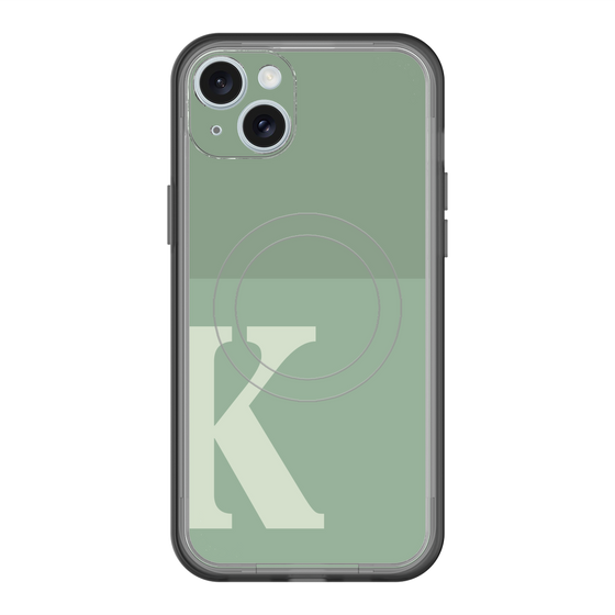スリムプロテクションプレミアムケース with MagSafe［ オリジナル - initial two tone - K green ］