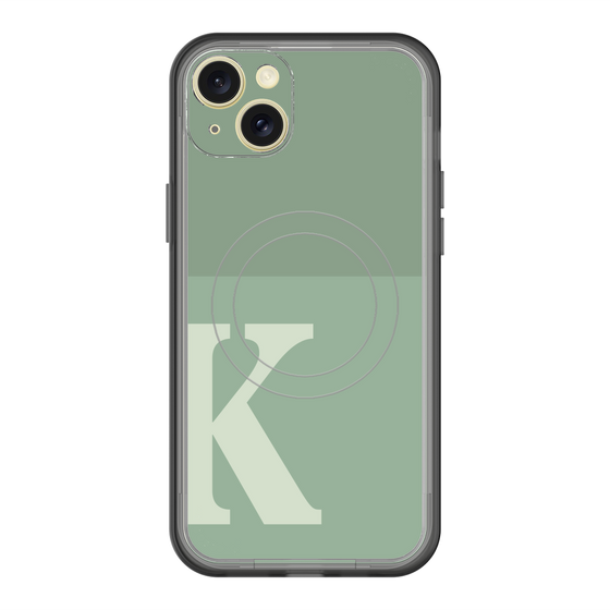 スリムプロテクションプレミアムケース with MagSafe［ オリジナル - initial two tone - K green ］