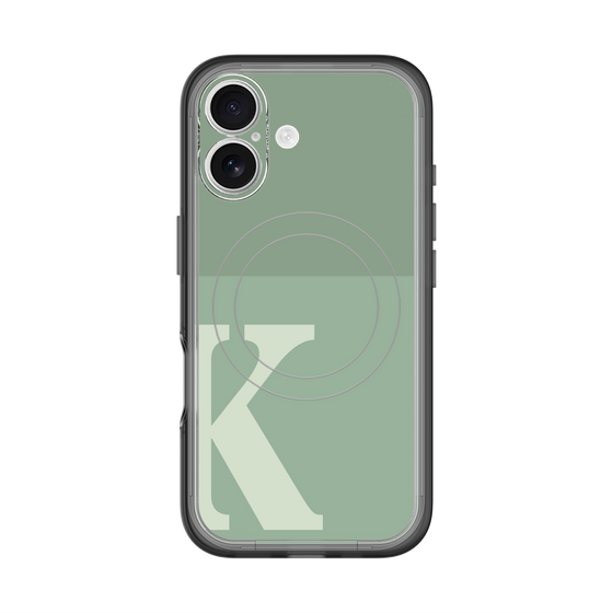 スリムプロテクションプレミアムケース with MagSafe［ オリジナル - initial two tone - K green ］