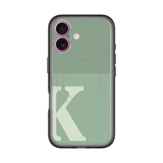 スリムプロテクションプレミアムケース with MagSafe［ オリジナル - initial two tone - K green ］