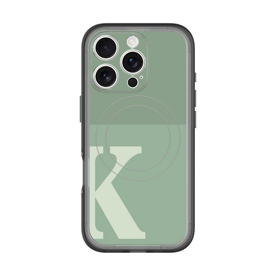 スリムプロテクションプレミアムケース with MagSafe［ オリジナル - initial two tone - K green ］