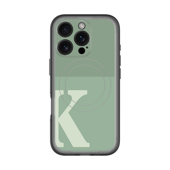 スリムプロテクションプレミアムケース with MagSafe［ オリジナル - initial two tone - K green ］