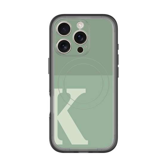 スリムプロテクションプレミアムケース with MagSafe［ オリジナル - initial two tone - K green ］