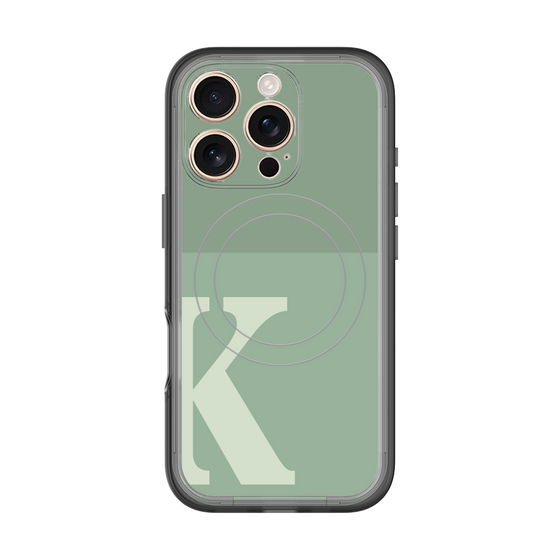 スリムプロテクションプレミアムケース with MagSafe［ オリジナル - initial two tone - K green ］