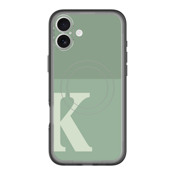 スリムプロテクションプレミアムケース with MagSafe［ オリジナル - initial two tone - K green ］