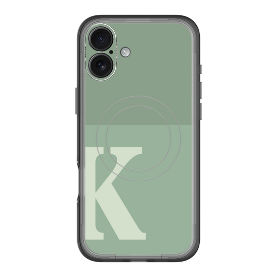 スリムプロテクションプレミアムケース with MagSafe［ オリジナル - initial two tone - K green ］