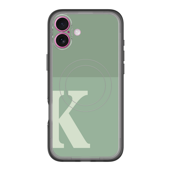 スリムプロテクションプレミアムケース with MagSafe［ オリジナル - initial two tone - K green ］