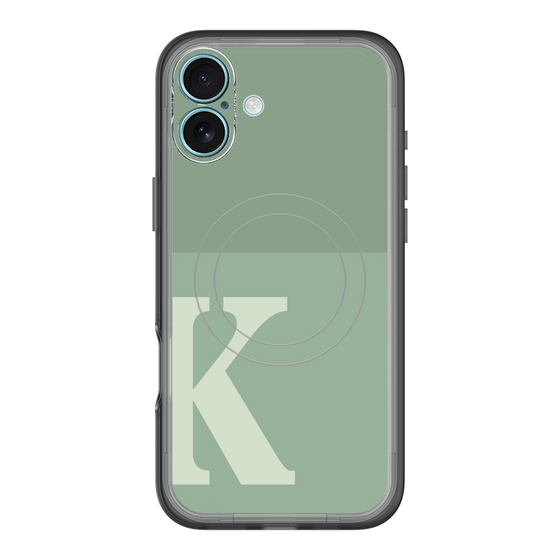 スリムプロテクションプレミアムケース with MagSafe［ オリジナル - initial two tone - K green ］