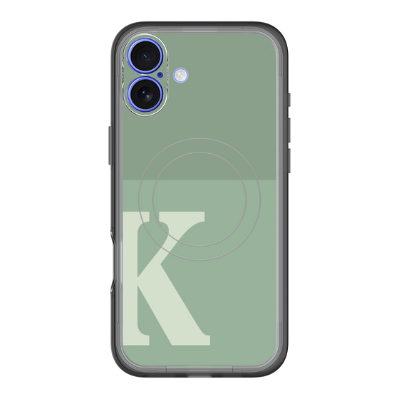 スリムプロテクションプレミアムケース with MagSafe［ オリジナル - initial two tone - K green ］