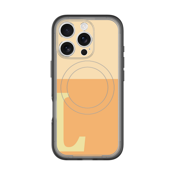 スリムプロテクションプレミアムケース with MagSafe［ オリジナル - initial two tone - L orange ］